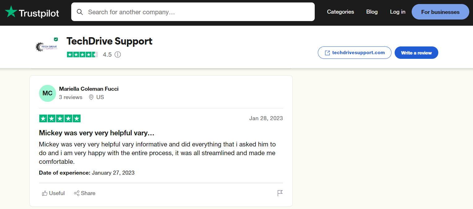 Trustpilot Review | Techdrive Support Inc